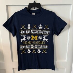 Michigan Wolverines Hockey Ugly Christmas Sweater Shirt Small